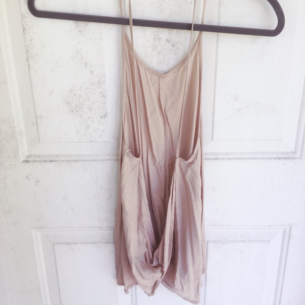 Backless Tan Spaghetti String Tank Top